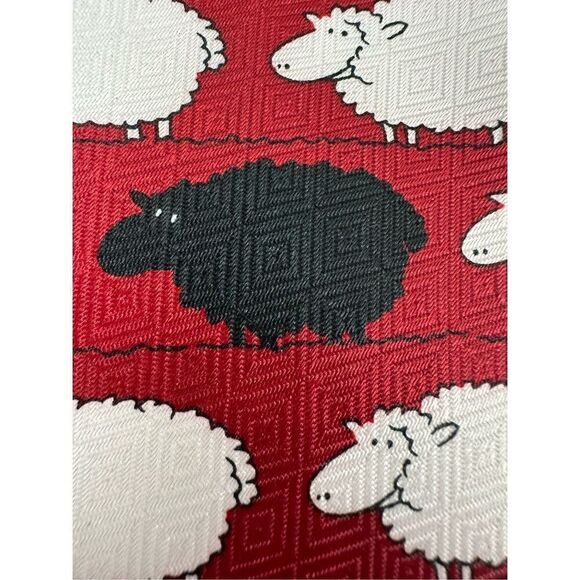 Designs By A Rodgers Men's Black Sheep Neck Tie Maroon Red Stripe Funny Family - Picture 7 of 9